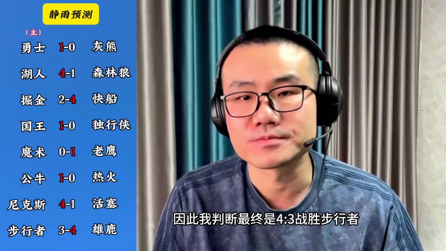 你同意嗎？靜雨對東西部季后賽球隊的預(yù)測：勇贏熊 湖船尼鹿晉級